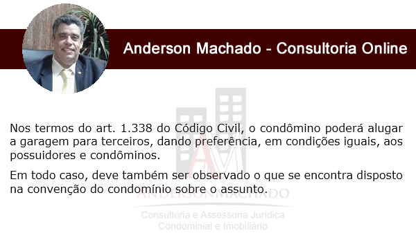 A garagem pode ser alugada para terceiros.fw