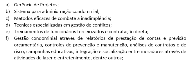 tarefas sindico profissional, administrador de condomínios no df